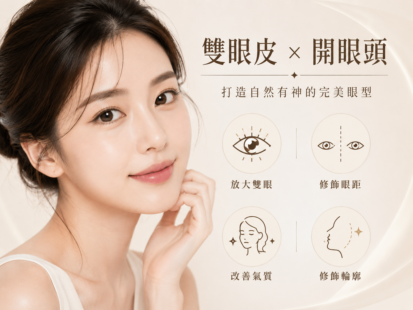 雙眼皮與開眼頭效果